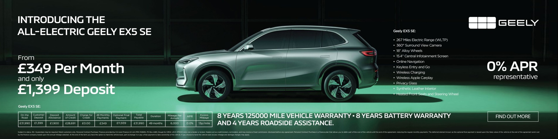 Geely EX5 SE Offer Banner