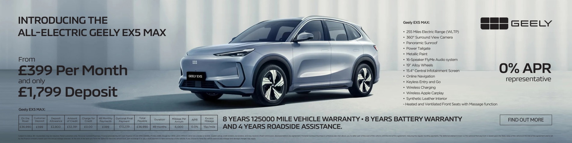 Geely EX5 Max Offer Banner